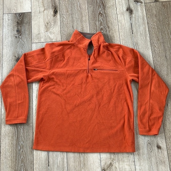 L.L. Bean Other - L.L. Bean Men’s Orange Fleece 1/4 Zip Pullover